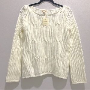 ANTHROPOLOGIE Ganjii Los Angeles cable knit crew
